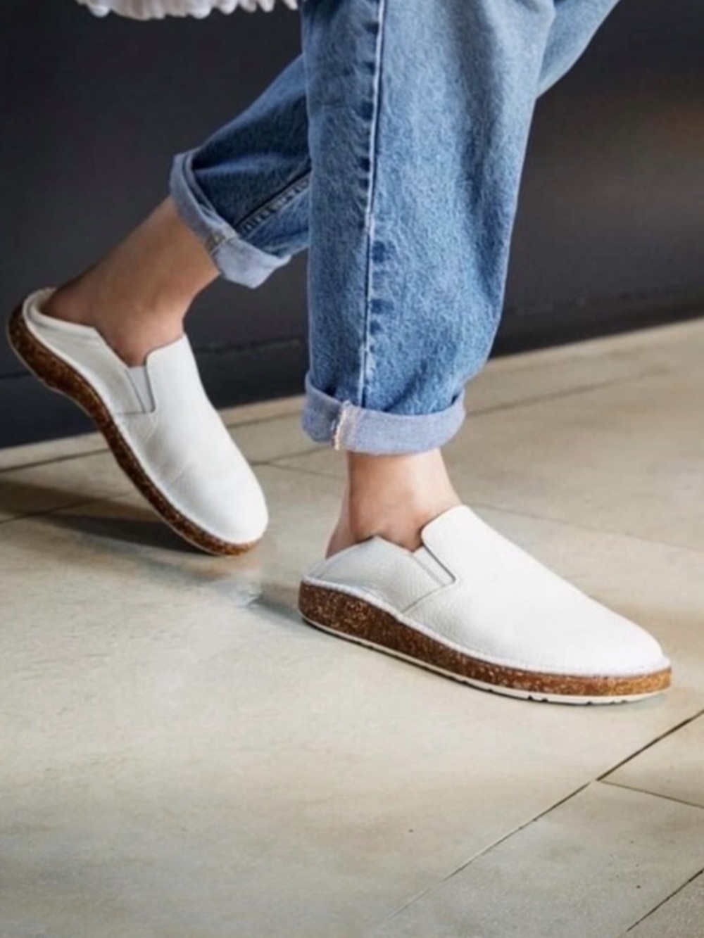 Birkenstock Callan Leather Slip-on Loafer in White Women’s Sz EU 36